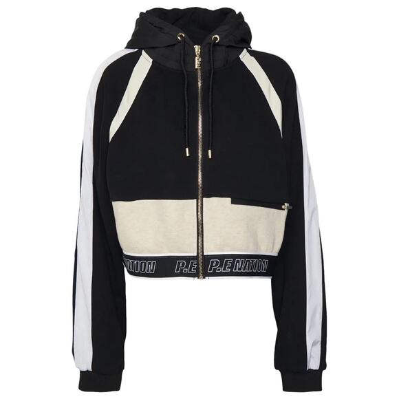P.E. Nation Forefront Colorblock Cropped Hooded Jacket Small - Picture 1 of 7